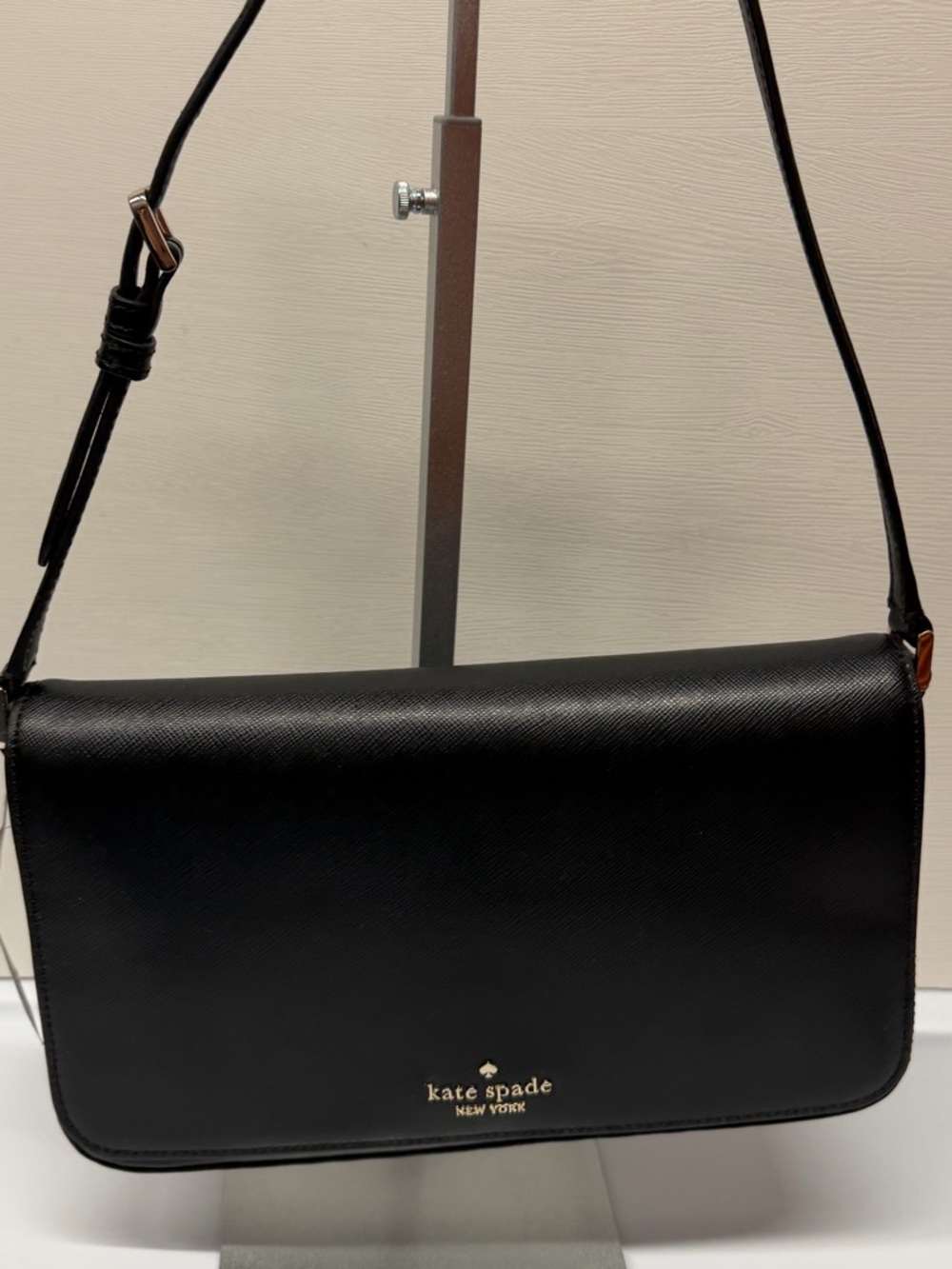 Kate Spade Staci Flap Shoulder Bag Black Saffiano Leather KF371 NWT - Picture 4 of 11